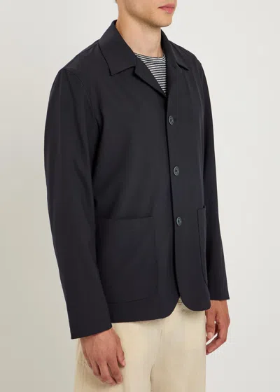 Herno Woven Jacket In Navy