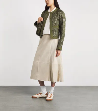 Moncler Down Libellule Jacket In Green