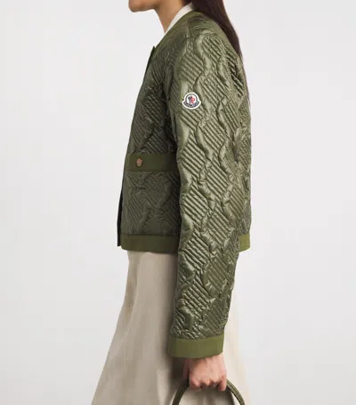 Moncler Down Libellule Jacket In Green