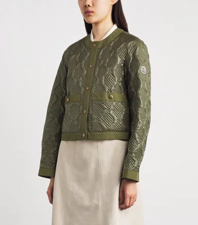 Moncler Down Libellule Jacket In Green