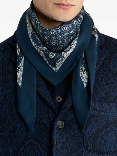 Etro Triangular Scarf In Blue