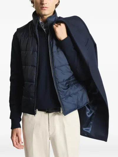 Fay Tailored Inner Down Jacket Three-button Coat In Blue