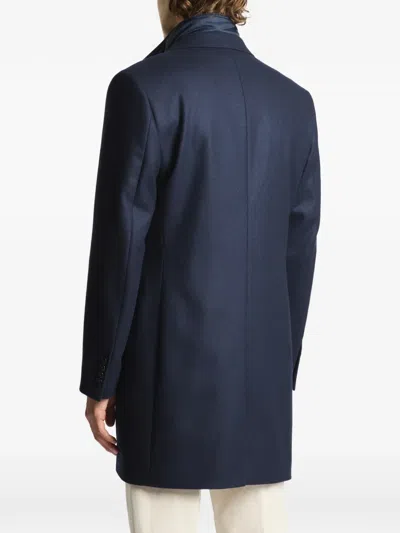 Fay Tailored Inner Down Jacket Three-button Coat In Blue