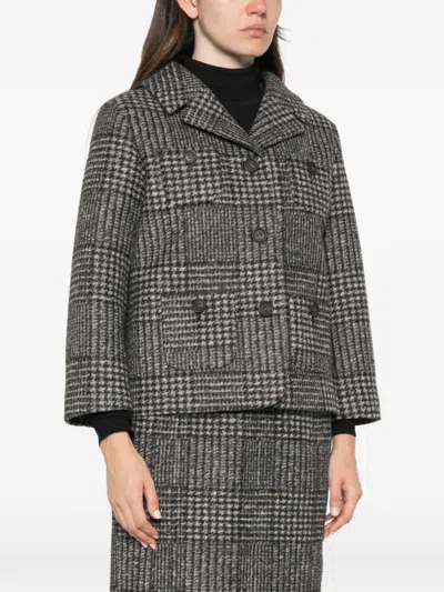 N°21 Check-pattern Notched-lapels Jacket In Gray