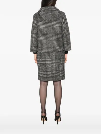N°21 Check-pattern Notched-lapels Jacket In Gray