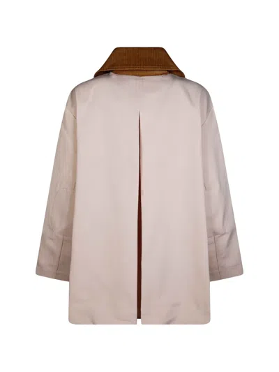 Ganni Multicolor Polyester Full-length Jacket In Brown