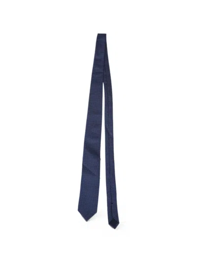 Corneliani Patterned Silk Tie In Blue