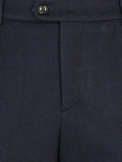 B Settecento Check-pattern Tailored Trousers In Blue