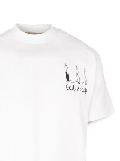 Exit Society Graphic-print Cotton T-shirt In White