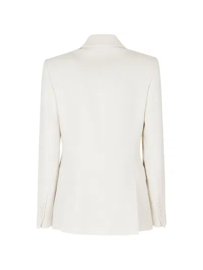 Eleventy Sand Double-breasted Peak Lapel Wool-blend Blazer In White