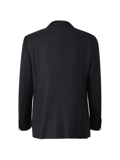 Canali Pinstripe-pattern Single-breasted Suit In Black