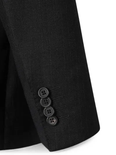 Canali Pinstripe-pattern Single-breasted Suit In Black