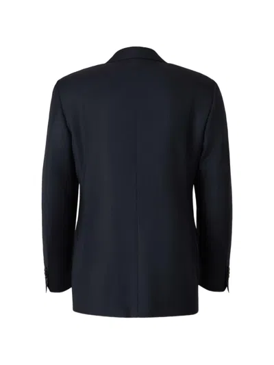 Canali Check-pattern Single-breasted Suit In Blue