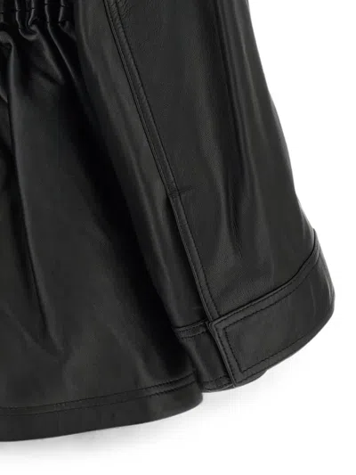 Rohe Leather Jacket With Adjustable Drawstring Waist In Black