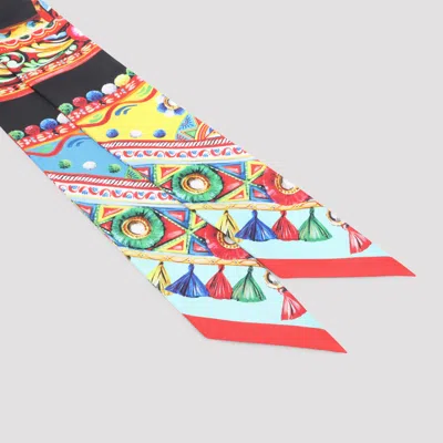Dolce & Gabbana Patterned Silk Scarf In Multi