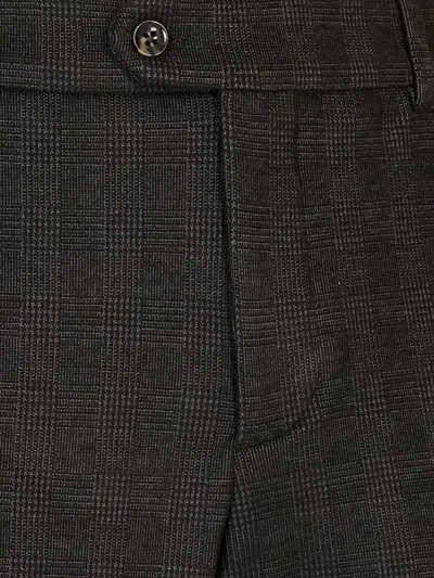 B Settecento Check-pattern Turned-up Trousers In Black
