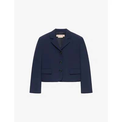 Marni Short Techno Wool Jacket In 00b99