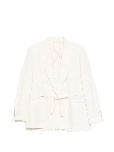 Seventy Mud Grey Wool Jacket In White