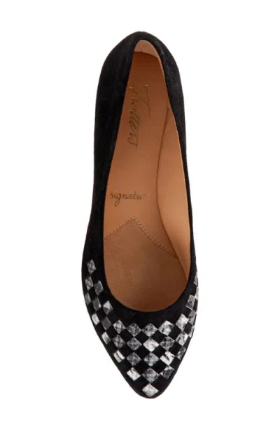 Trotters Wide Width Estee Flat In Black