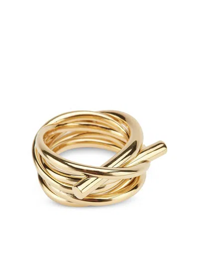 Ferragamo Layered Effect Ring In Gold