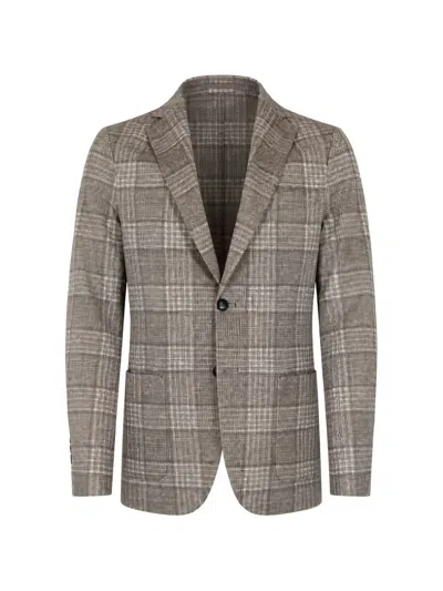 Circolo 1901 Check-pattern Single-breasted Blazer In Brown