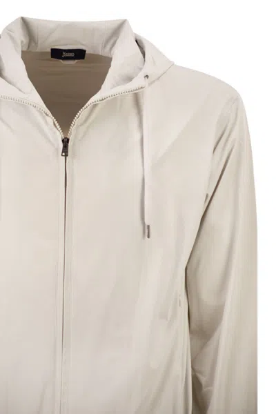Herno Men Stretch Techno-nylon Bomber Jacket In Neutral