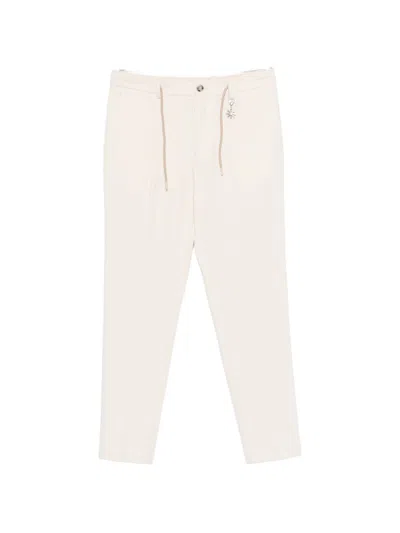 Manuel Ritz Beige Drawstring Trousers In White