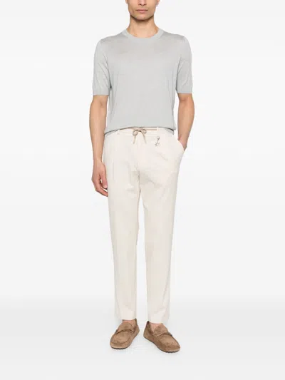 Manuel Ritz Beige Drawstring Trousers In White