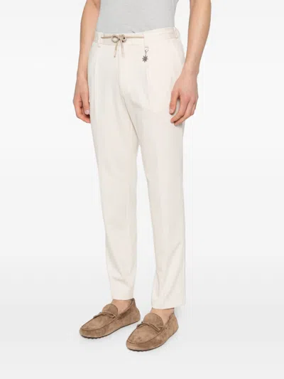 Manuel Ritz Beige Drawstring Trousers In White