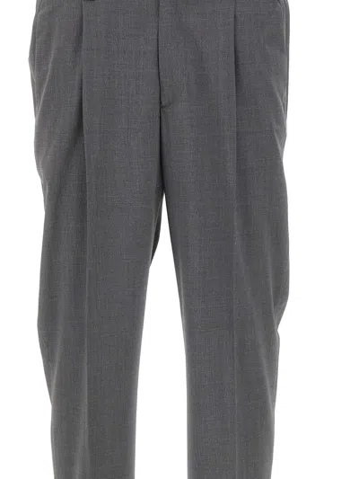 Devore Grey Cotton Trousers In Gray