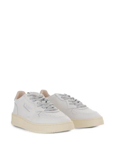 Autry White Leather Flats In Multi