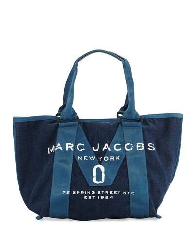 Marc Jacobs New Logo Denim Tote Bag, Blue