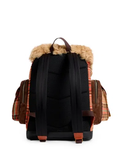 Dsquared2 Checkered Backpack In Brown