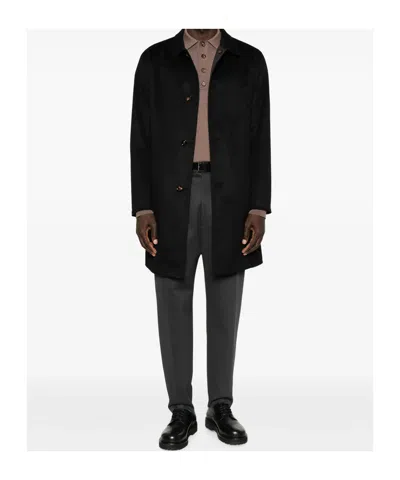 Kired Single-breasted Buttoned Coat In Black
