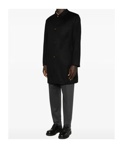 Kired Single-breasted Buttoned Coat In Black