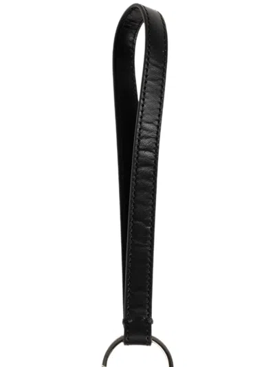 Dsquared2 Jacket-patch Leather Keyring In Blue