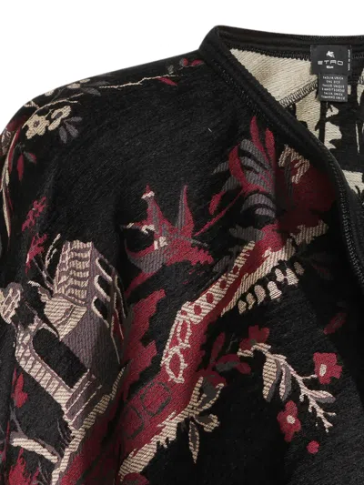 Etro Paisley Pattern Cape Relaxed Draped Silhouette In Multi