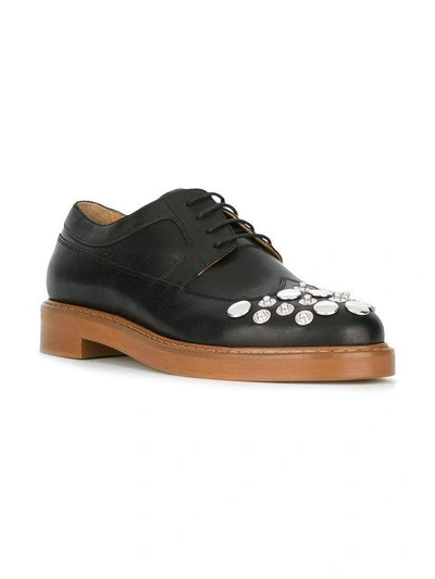 Shop Mm6 Maison Margiela Studded Brogues In Black