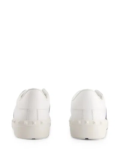 Valentino Blue Calf Leather Bos Taurus Low Top Sneakers In Multi