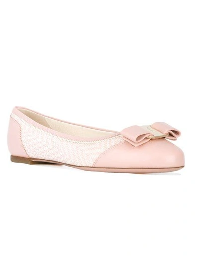 Shop Ferragamo Salvatore  Vara Ballerina Shoes - Pink