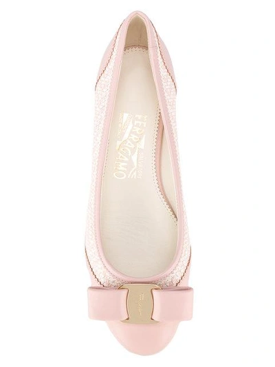 Shop Ferragamo Salvatore  Vara Ballerina Shoes - Pink