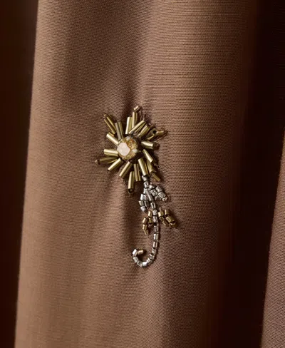 Mango Beaded Embroidered Balloon Pants In Brown