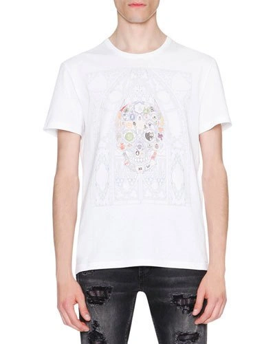 Alexander Mcqueen Skull Cathedral Print Organic Cotton T-shirt In White