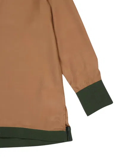 Paula 다이앤 V넥 긴소매 탑 In Brown