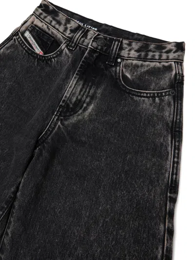 Diesel D-milty Washed-effect Jeans In Black
