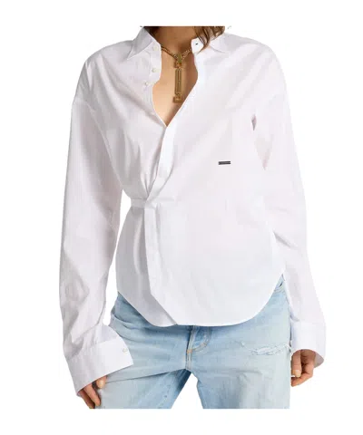 Dsquared2 Wrap Shirt In White