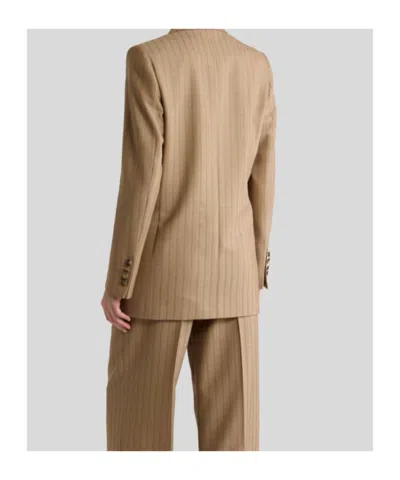 Etro Double-breasted Wool Jacquard Jacket With Striped Pattern In Multi