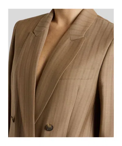 Etro Double-breasted Wool Jacquard Jacket With Striped Pattern In Multi