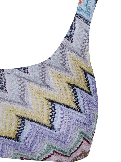 Missoni One-shoulder Zigzag Bikini Set In Multi