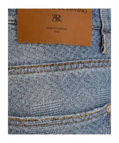 Ermanno Scervino Wide-leg Patterned Jeans In Blue